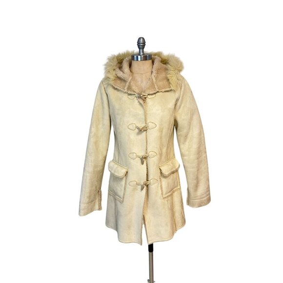 Mendlos Fashions Jackets & Blazers - Mendlos Fashions Vintage Faux Fur Lined Coat With Toggle Closures Large Fits Med